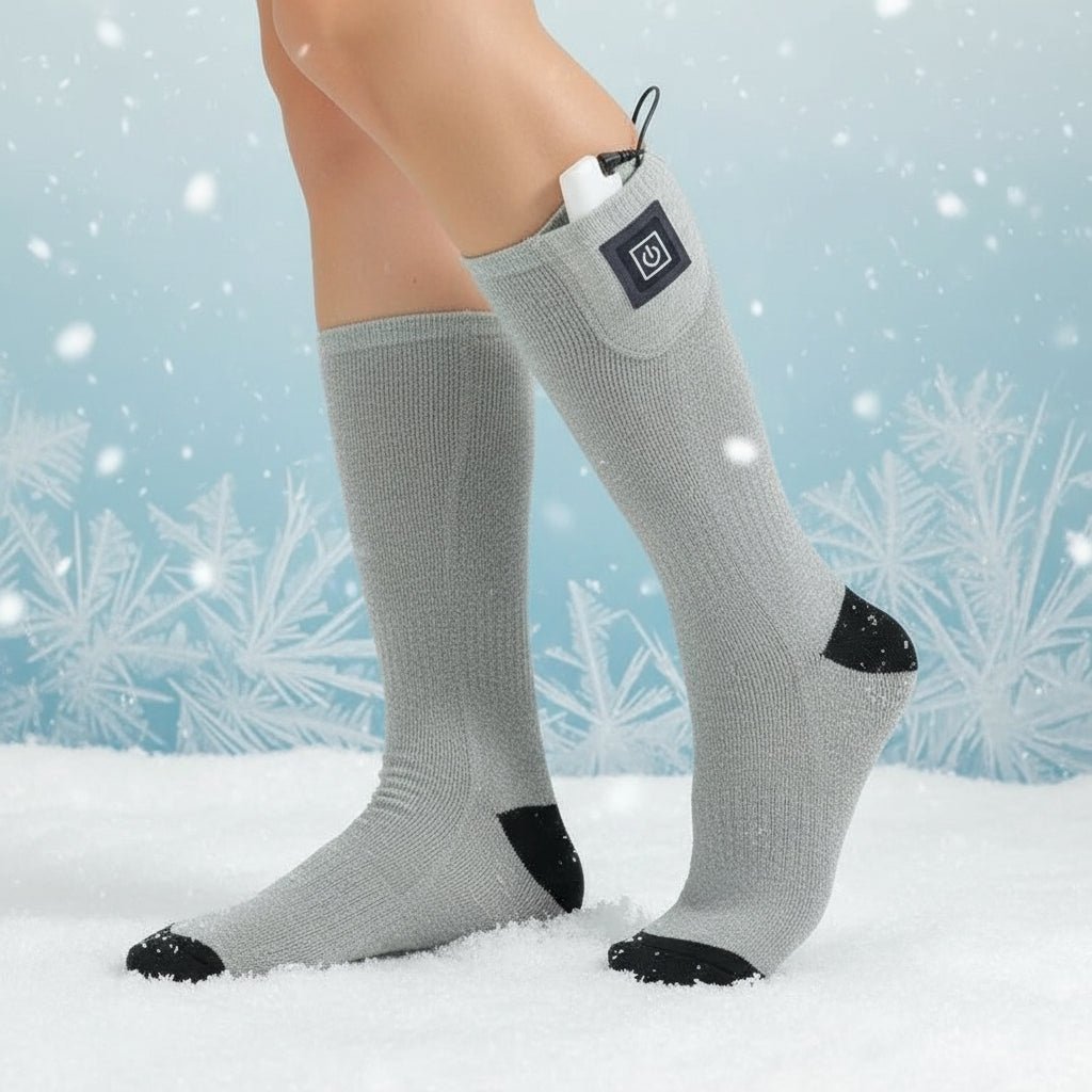 Calcetines hasta la rodilla calefactables con control de temperatura