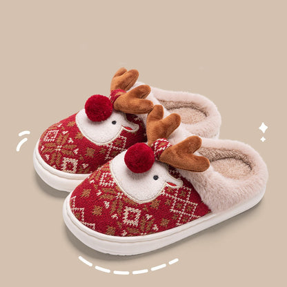 Pantuflas navideñas con motivo de renos