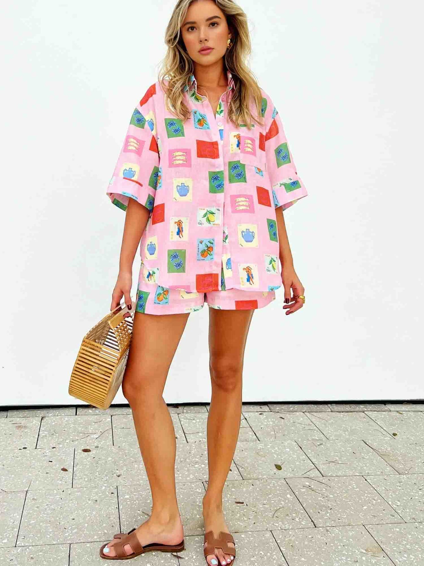Conjunto Brisa de Verão – Blusa e Calções Alegres
