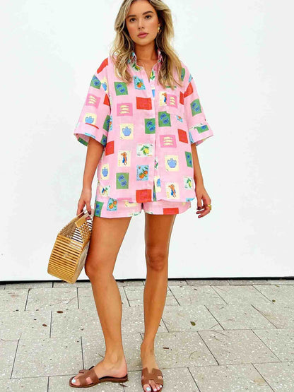 Conjunto Brisa de Verão – Blusa e Calções Alegres