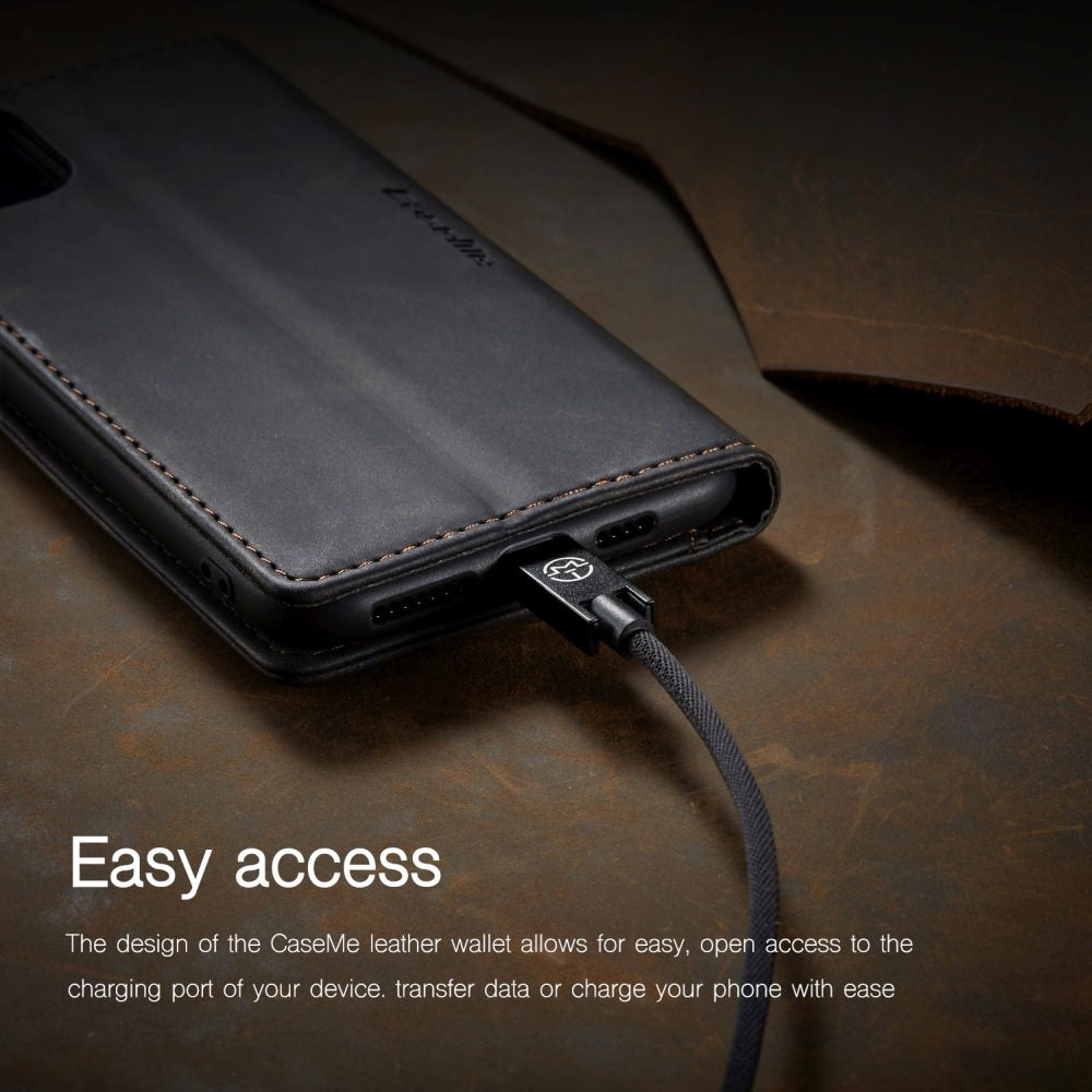Funda de cuero con tapa para iPhone: magnética y funcional