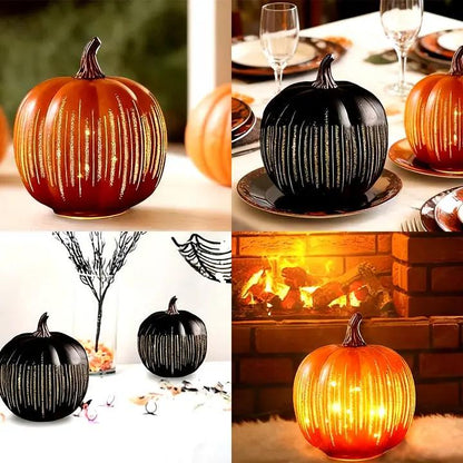 Calabaza decorativa LED luminosa con temporizador para espacios interiores otoñales