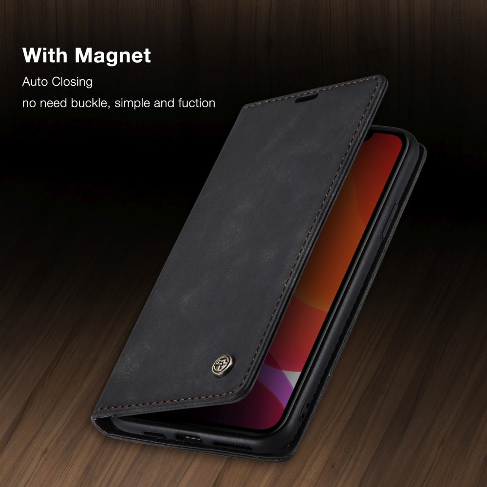 Funda de cuero con tapa para iPhone: magnética y funcional