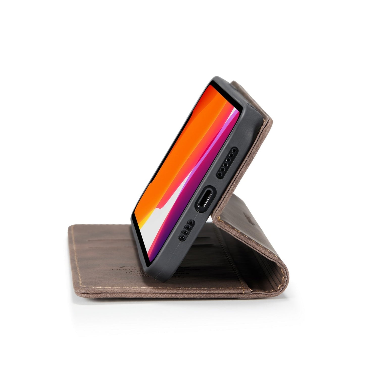 Funda de cuero con tapa para iPhone: magnética y funcional
