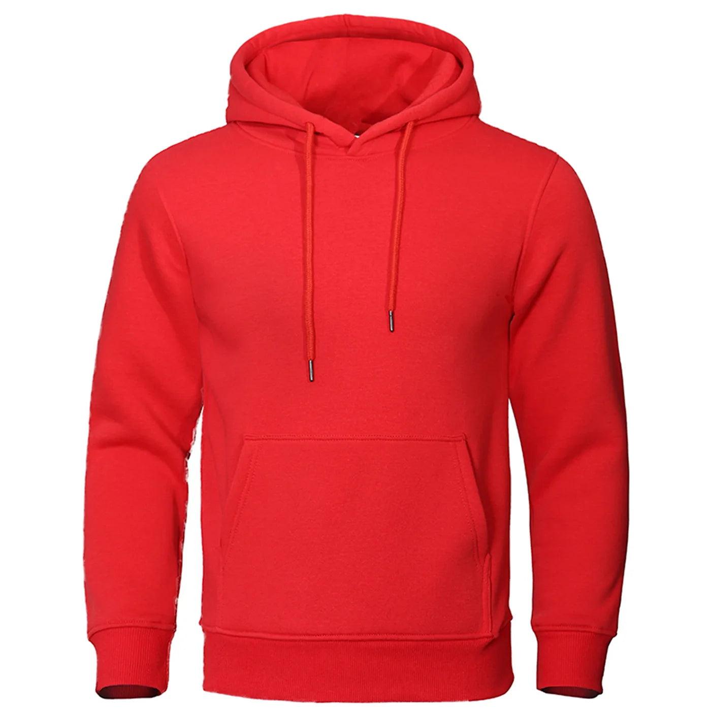 Herren Fleece Hoodie mit Kapuze und Kängurutasche für Alltag und Freizeit