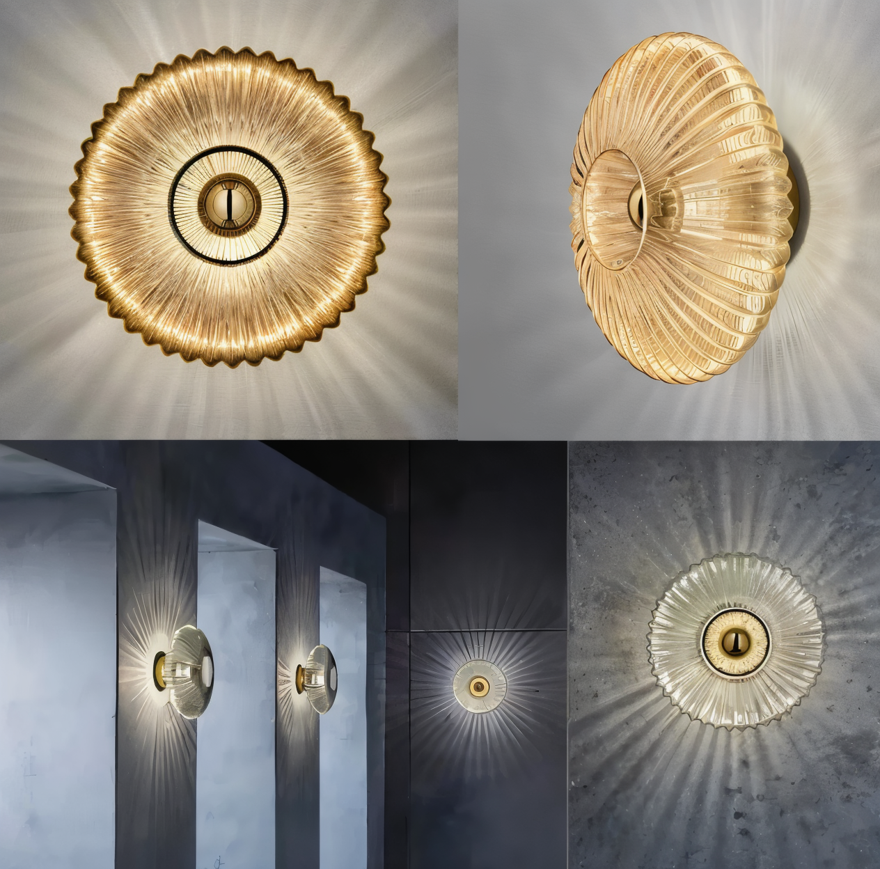 Gewellte Glas-Wandlampe für moderne stilvolle Innenraumbeleuchtung zuhause
