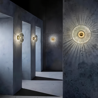 Gewellte Glas-Wandlampe für moderne stilvolle Innenraumbeleuchtung zuhause