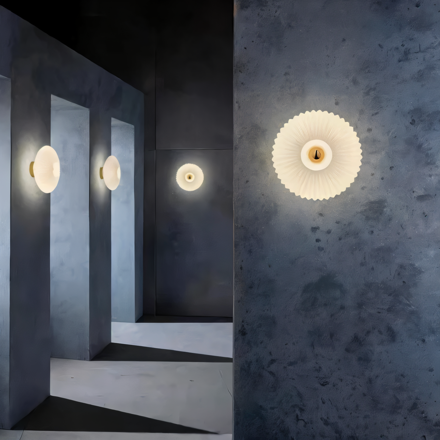 Gewellte Glas-Wandlampe für moderne stilvolle Innenraumbeleuchtung zuhause