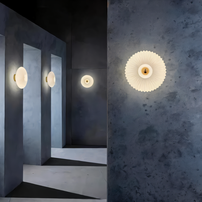 Gewellte Glas-Wandlampe für moderne stilvolle Innenraumbeleuchtung zuhause