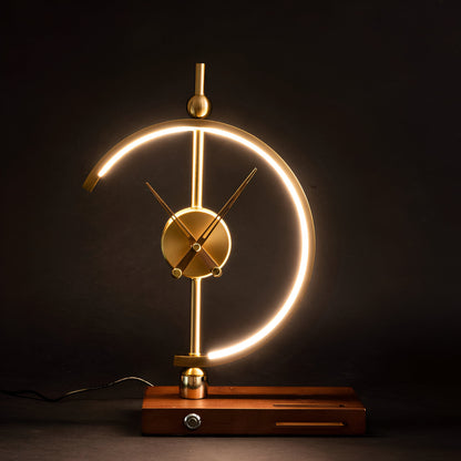 Lámpara de mesa LED con reloj y función de carga inalámbrica Qi