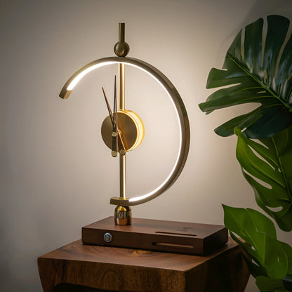 Lámpara de mesa LED con reloj y función de carga inalámbrica Qi
