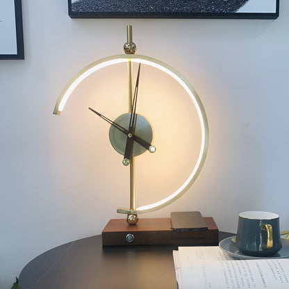 Lámpara de mesa LED con reloj y función de carga inalámbrica Qi