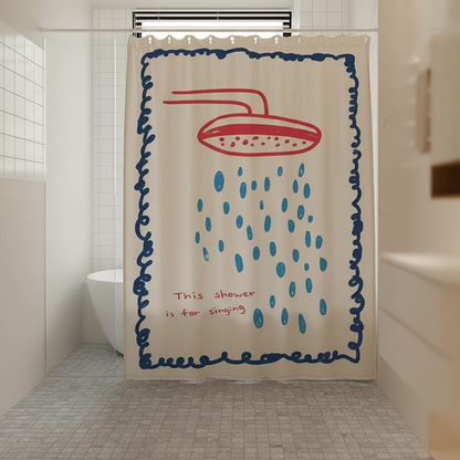 Duschvorhang mit Duschmotiv und wasserabweisender Oberfläche