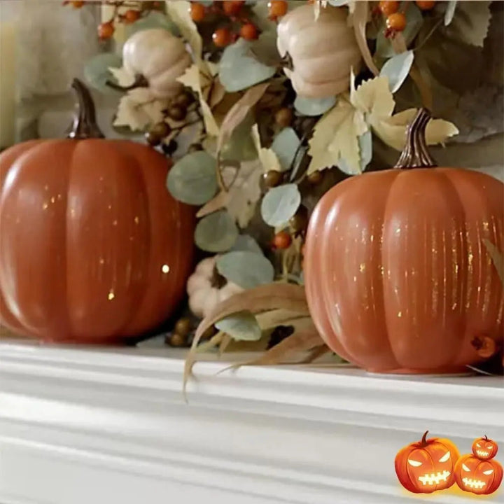 Calabaza decorativa LED luminosa con temporizador para espacios interiores otoñales
