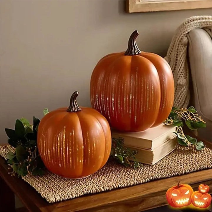 Calabaza decorativa LED luminosa con temporizador para espacios interiores otoñales