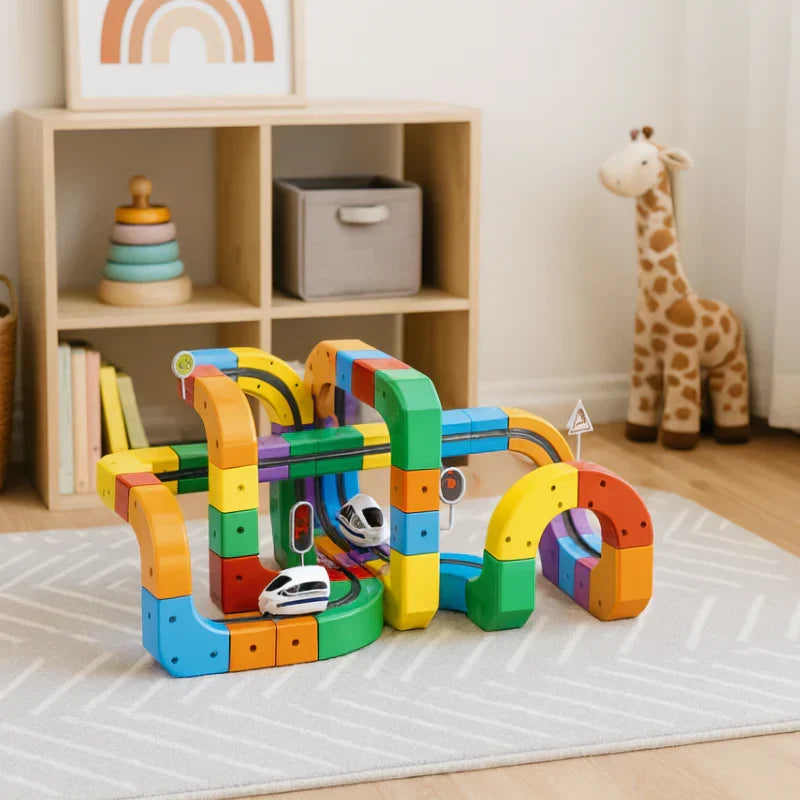 Pista de carreras de dados DIY con tren