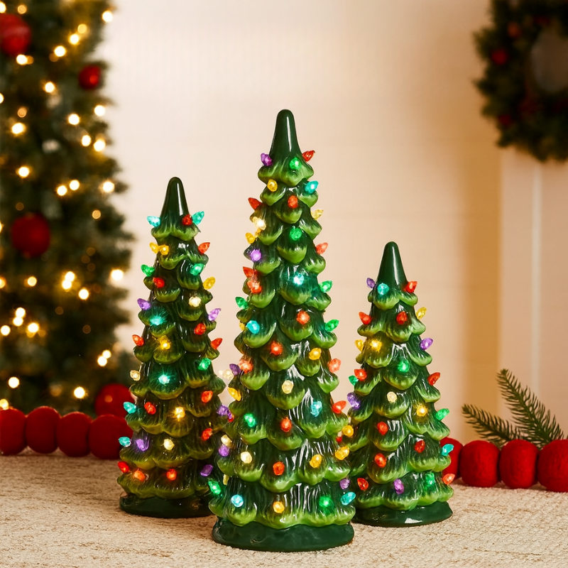 Árvore de Natal LED decorativa de mesa com temporizador