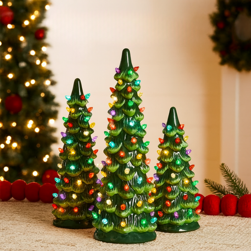 Árvore de Natal LED decorativa de mesa com temporizador