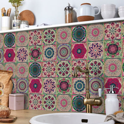 Selbstklebende Mandala-Fliesenaufkleber – 24er-Set