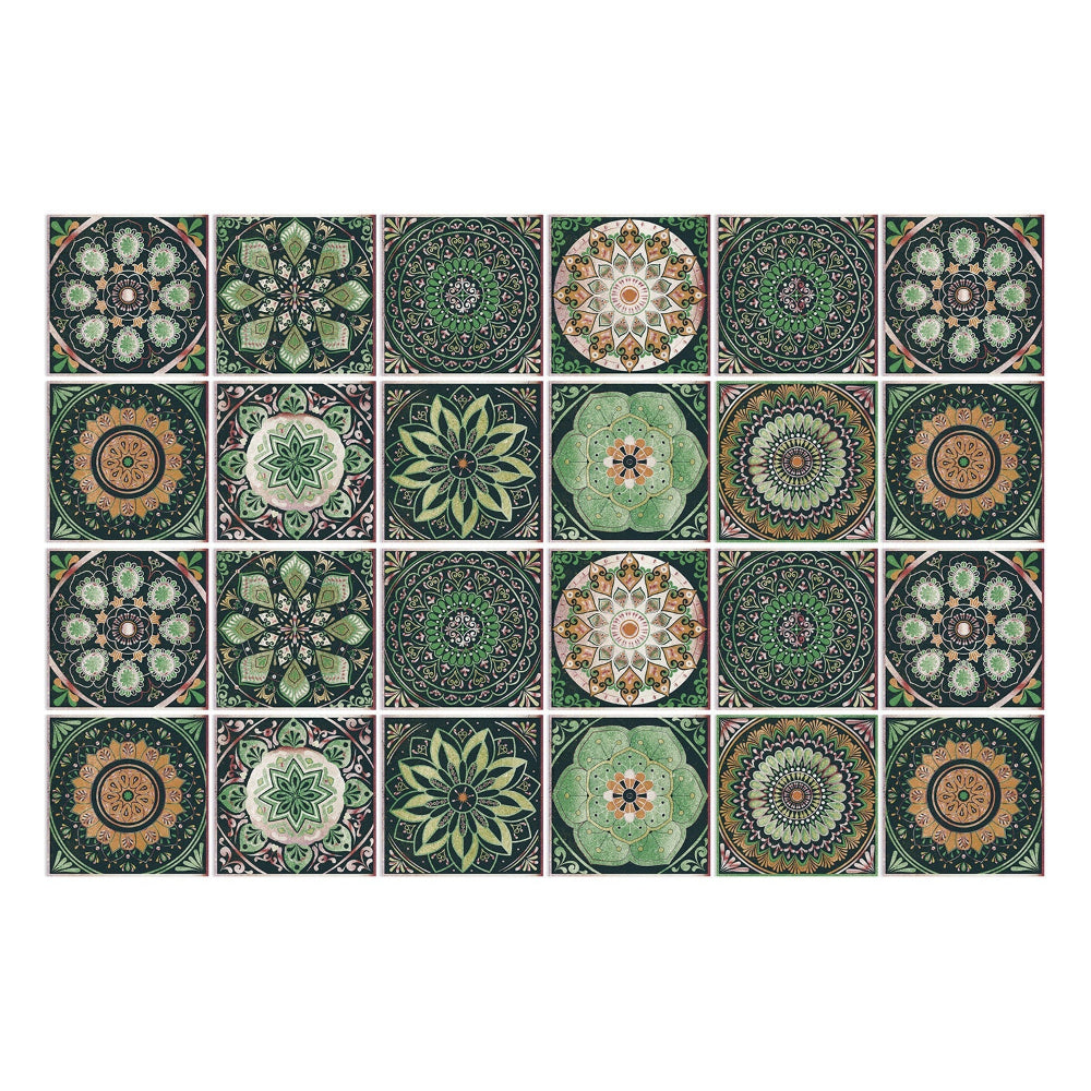 Selbstklebende Mandala-Fliesenaufkleber – 24er-Set