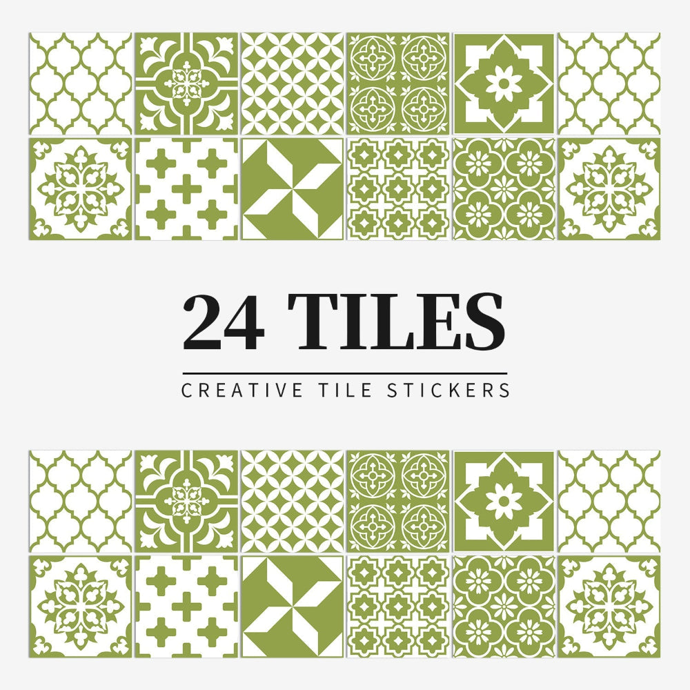 Selbstklebende Mandala-Fliesenaufkleber – 24er-Set