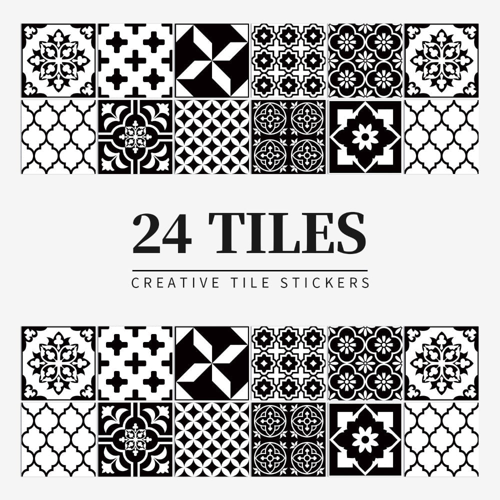 Selbstklebende Mandala-Fliesenaufkleber – 24er-Set