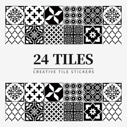 Selbstklebende Mandala-Fliesenaufkleber – 24er-Set