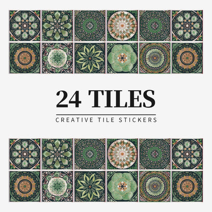 Selbstklebende Mandala-Fliesenaufkleber – 24er-Set