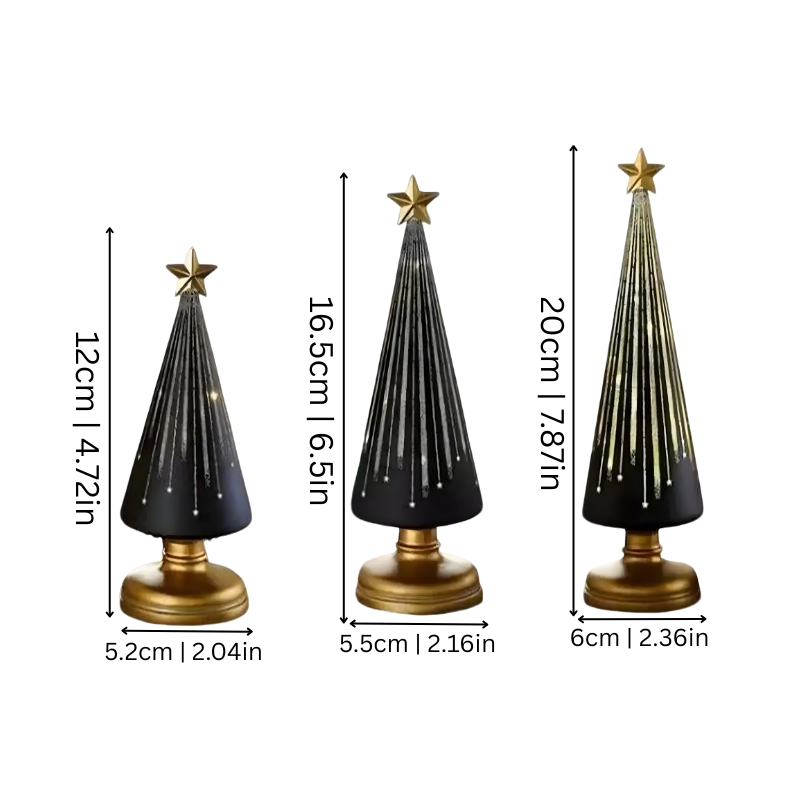 Lámpara de mesa con árbol de Navidad LED y estrella