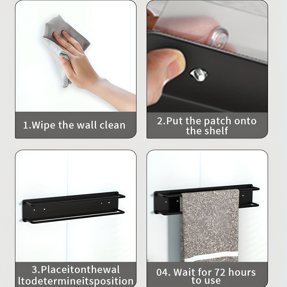 Toallero de pared con doble estructura para ahorrar espacio