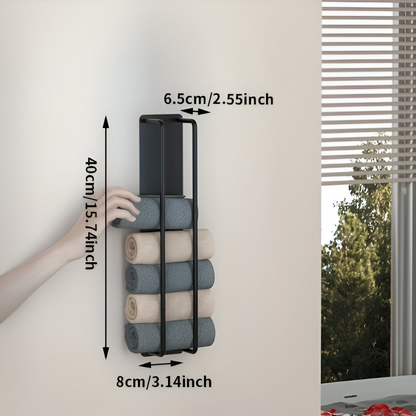 Toallero de pared con doble estructura para ahorrar espacio