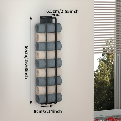 Toallero de pared con doble estructura para ahorrar espacio