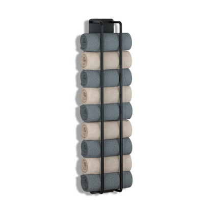Toallero de pared con doble estructura para ahorrar espacio
