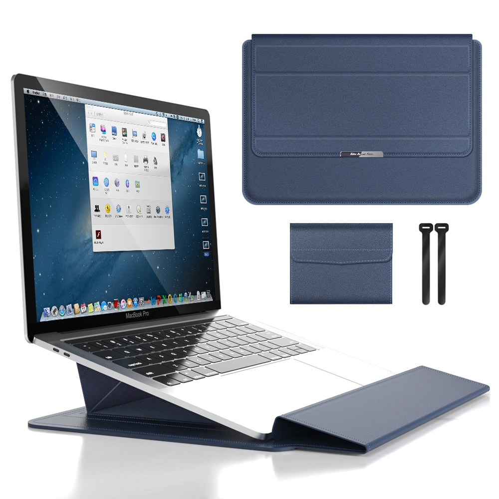 Laptop-Hülle mit faltbarem Ständer und Magnetverschluss