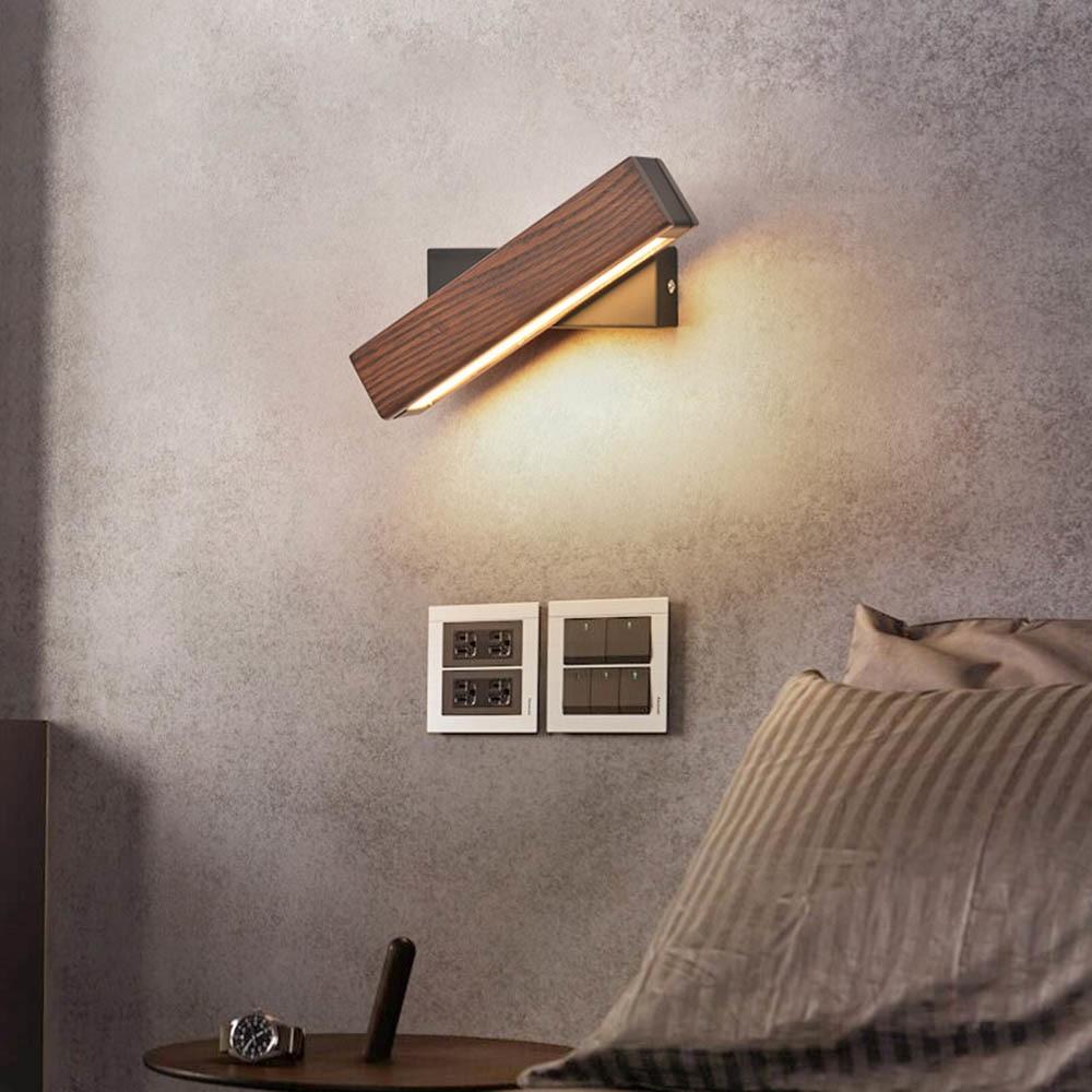 Lámpara de pared LED ajustable con aspecto de madera
