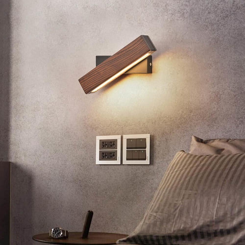 Lámpara de pared LED ajustable con aspecto de madera