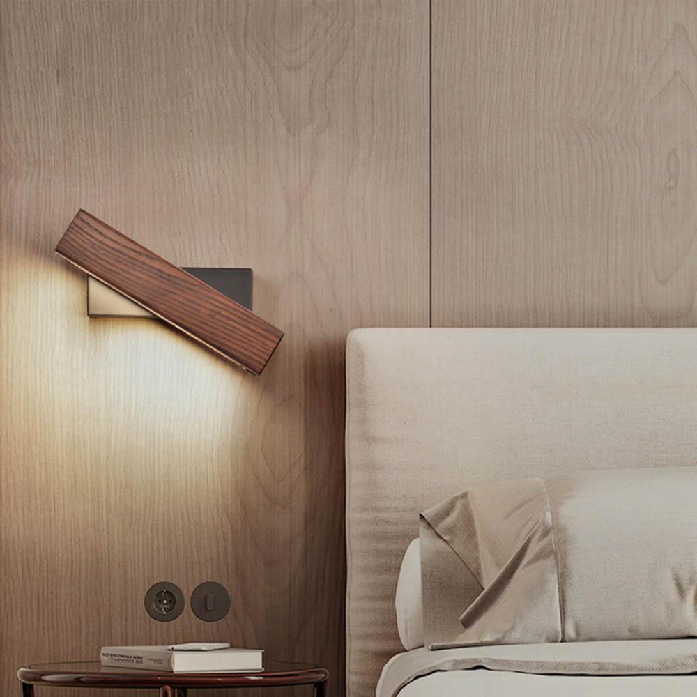 Lámpara de pared LED ajustable con aspecto de madera