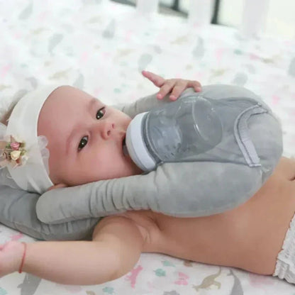 Almohada de lactancia para bebé con portabiberón