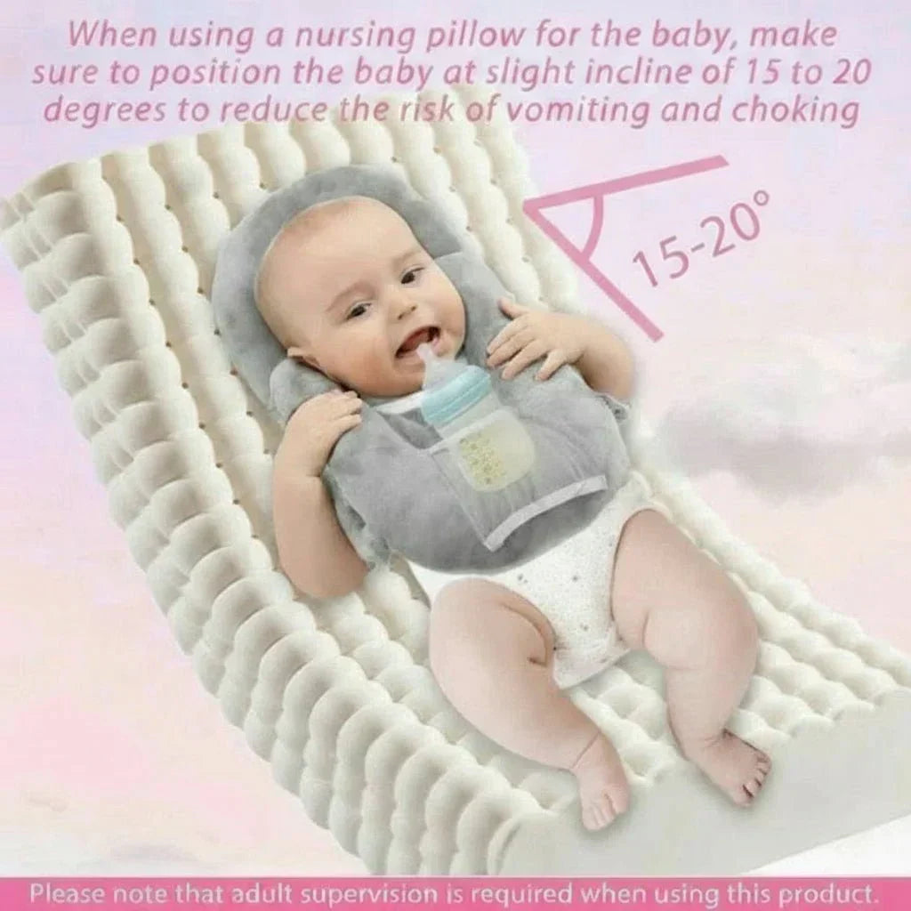 Almohada de lactancia para bebé con portabiberón