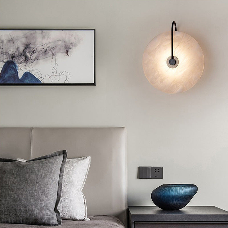 Aplique de pared LED minimalista de alabastro