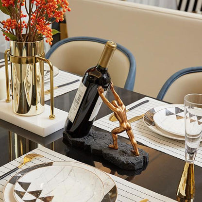 Portabotellas de vino decorativo con diseño escultórico