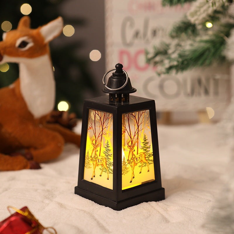 Farol navideño LED con motivo invernal