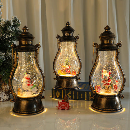 Lanterna de Natal LED com cena de neve