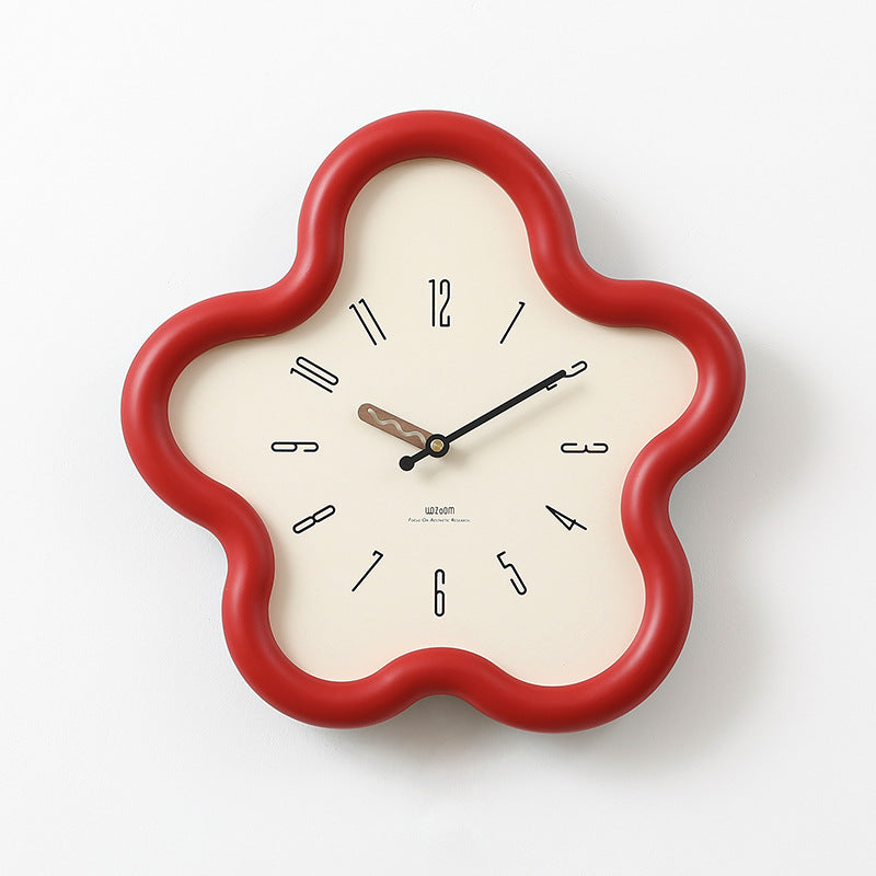 Reloj de pared con forma de flor, péndulo y mecanismo de cuarzo silencioso