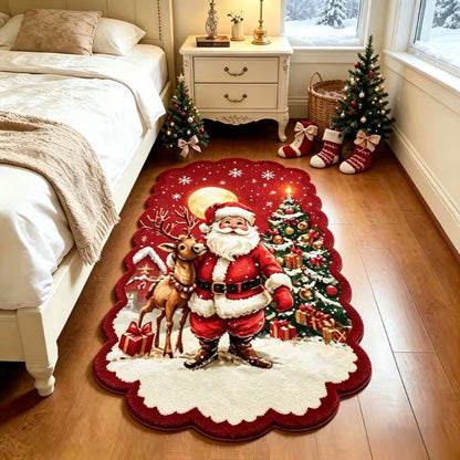 Alfombra tipo pasillo navideña con motivos invernales festivos