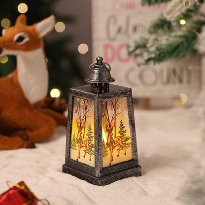Farol navideño LED con motivo invernal