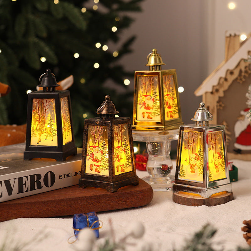 Farol navideño LED con motivo invernal