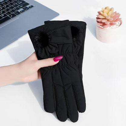 Guantes elegantes para mujer con un suave detalle de lazo
