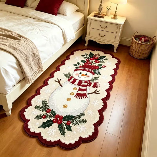 Weihnachtlicher Teppichläufer mit festlichen Wintermotiven