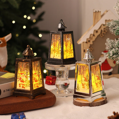 Farol navideño LED con motivo invernal